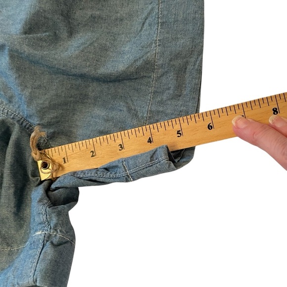 Ralph Lauren High Waist Pleated Chambray Shorts - Size 14-Side buckles-Pockets - Picture 9 of 12